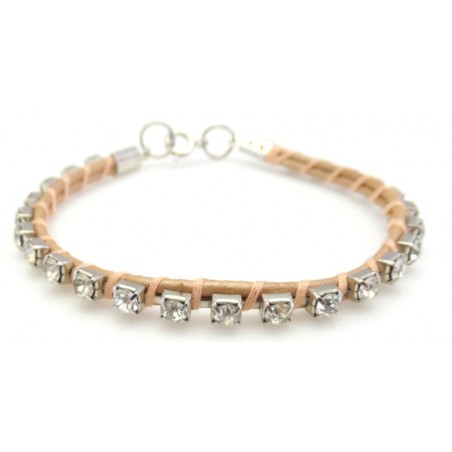 Strass armband Lichtbruin
