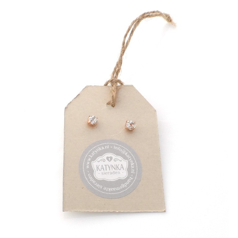 Oorbellen Rosé Swarovski Greige